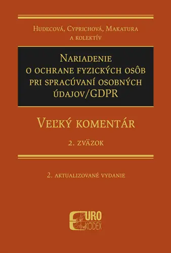 Nariadenie o ochrane fyzických osôb pri spracúvaní osobných údajov/GDPR - Irena Hudecová
