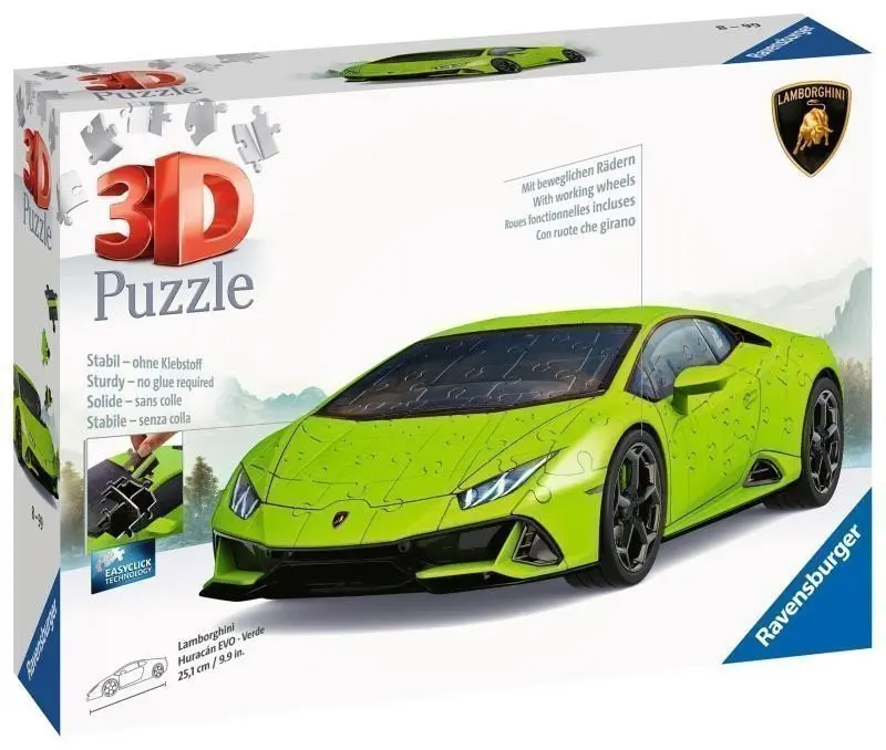 3D Puzzle: Lamborghini Huracán EVO zelené 108 dílků