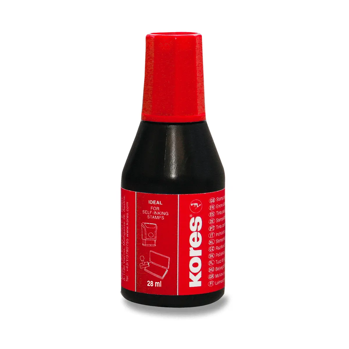 Razítkovací barva Kores - 28 ml červená