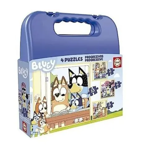 Puzzle v kufříku Bluey 4v1
