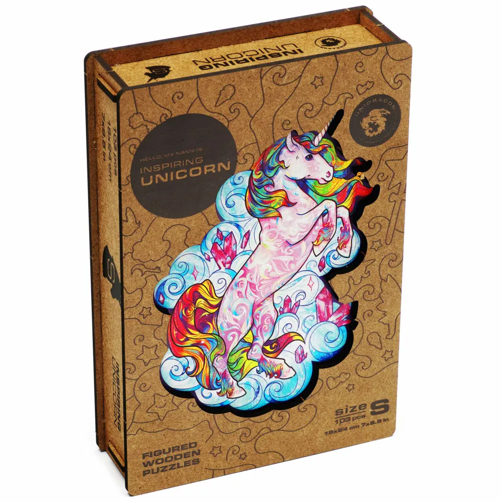 UNIDRAGON fdřevěné puzzle JEDNOROŽEC velikost S (18x24cm) - EPEE Merch