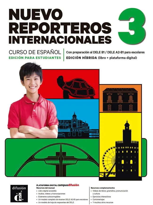 Nuevo Reporteros internacionales 3 (B1) – Edición híbrida Libro del alumno + Campus (12 me