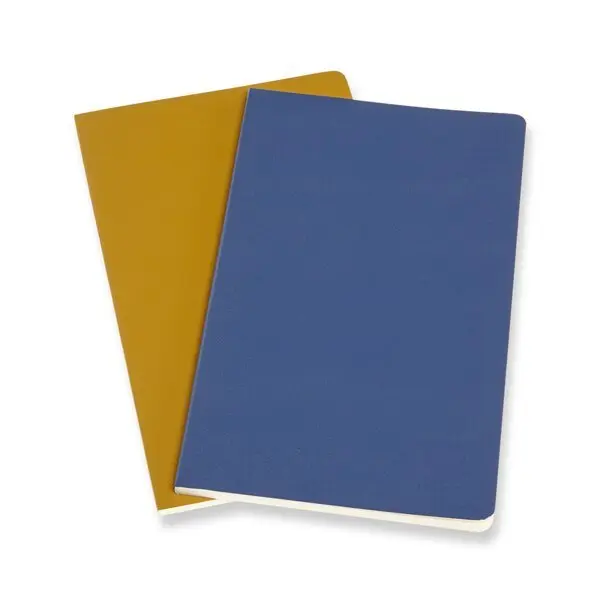 Sešity Moleskine Volant - měkké desky L, čisté, 2 ks, modrá/žlutá