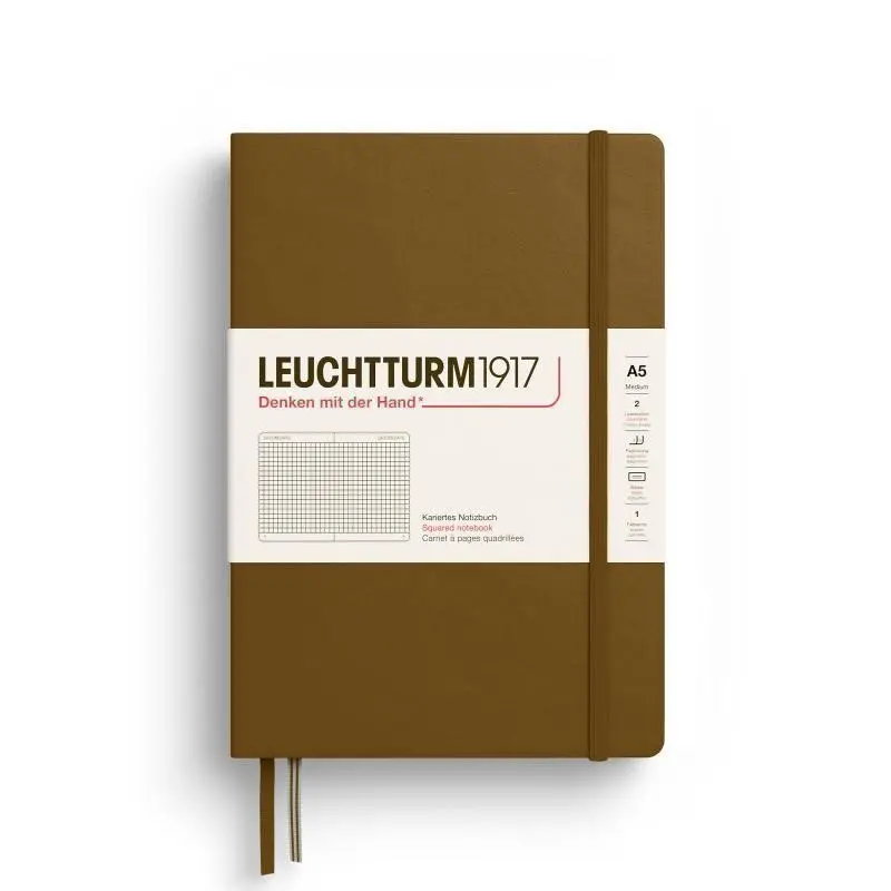 Leuchtturm1917 Zápisník Spice Brown Medium A5 čtverečkovaný
