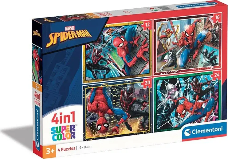 Clementoni - Puzzle 4v1 Marvel Spider-Man (12+16+20+24 dílků)