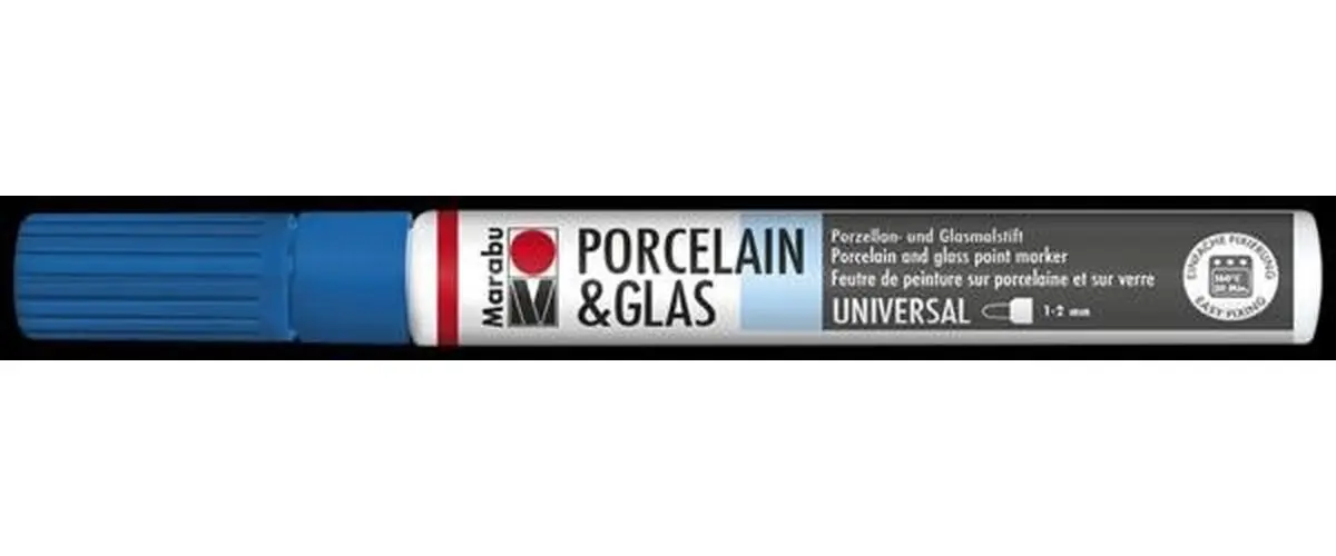 Marabu Popisovač na sklo/porcelán 1-2 mm - modrý