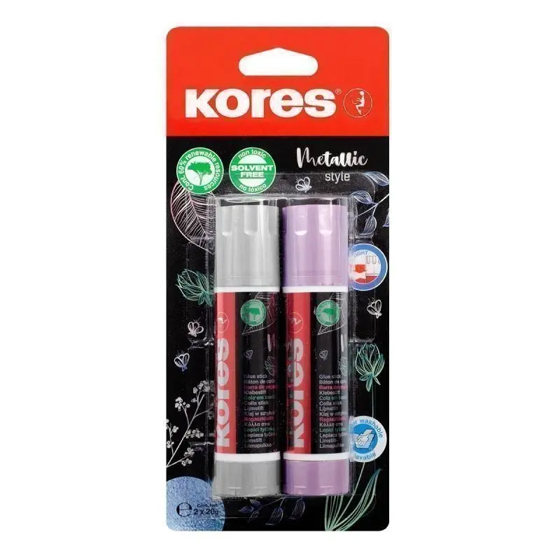 Kores lepicí tyčinka 20 g - Metalický design 2 ks