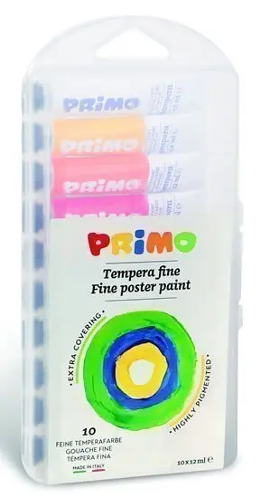 PRIMO Temperové barvy - sada 10 x 12 ml - tuby