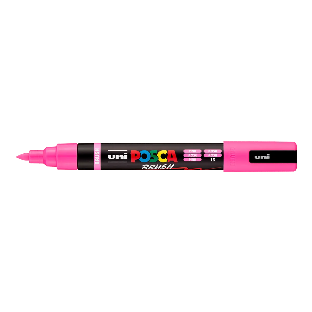 Akrylový popisovač POSCA se štětcovým hrotem PC-5BR, 1 - 4 mm, růžová