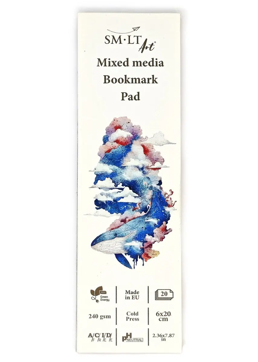 SMLT Art Blok záložka do knihy MIX média  6x20cm - 20 listů