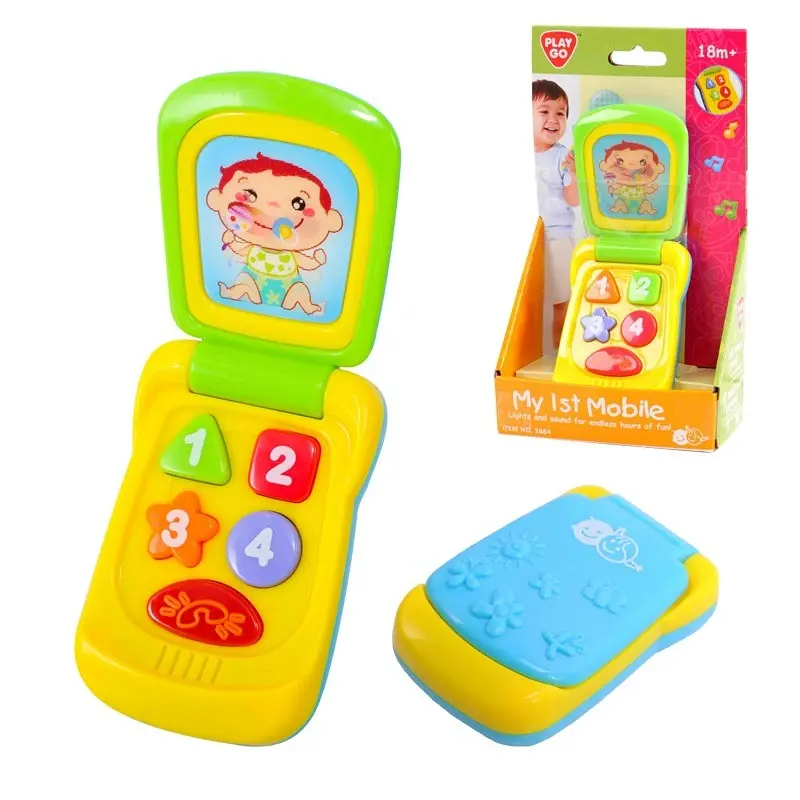 Telefon Mobil plast 14cm na baterie se zvukem se světlem na kartě 11x20x5,5cm 18m+ - Play Go