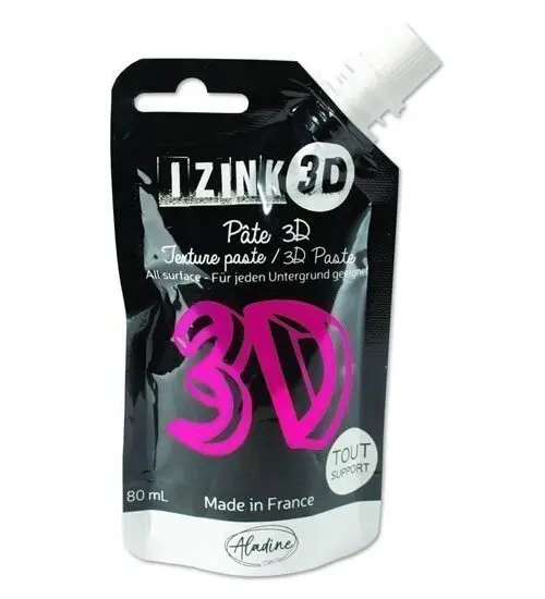 Reliéfní pasta 3D IZINK - rose, zářivě růžová, 80 ml