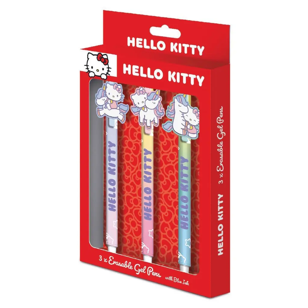 Sada gumovacích gelových per 3ks - Hello Kitty - Pyramid