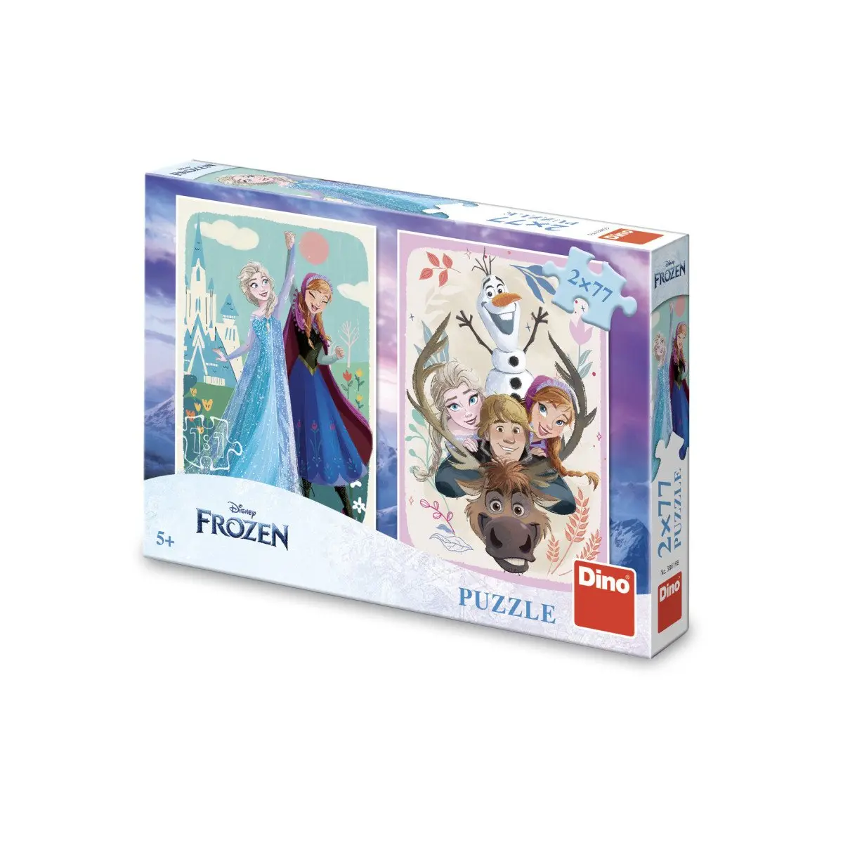 Puzzle Frozen: Anna a Elsa 2x77 dílků - Dino