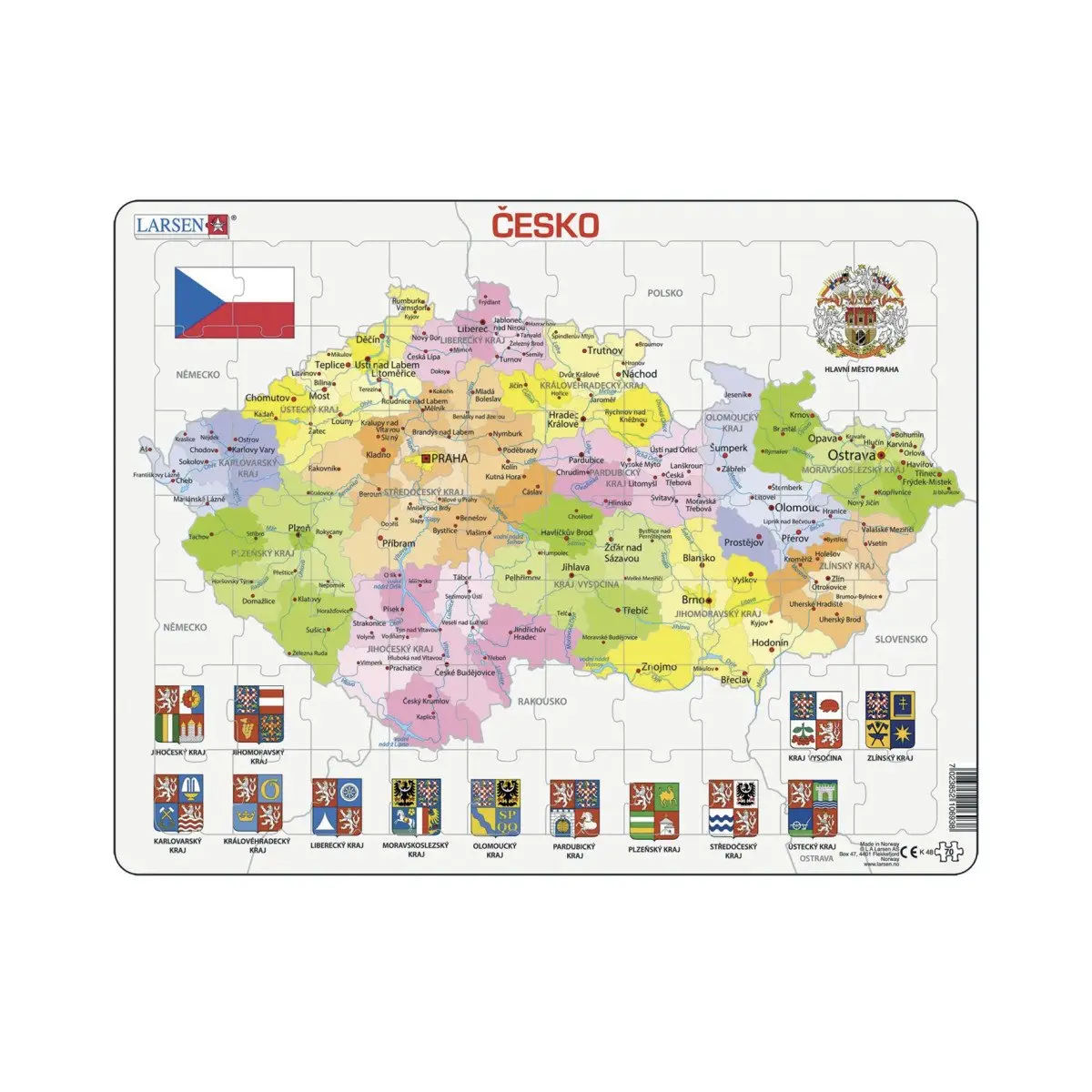 Larsen Česká republika kraje 70 dílků