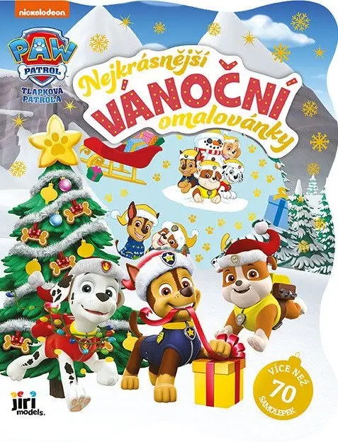 Jiri Models Nejkrásnější vánoční omalovánky se samolepkami Tlapková patrola