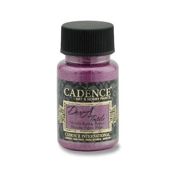 Metalická barva na textil Cadence Dora Textile - cyklaménová / 50 ml