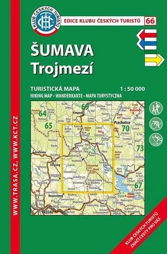 KČT 66 Šumava Trojmezí 1:50 000 Turistická mapa