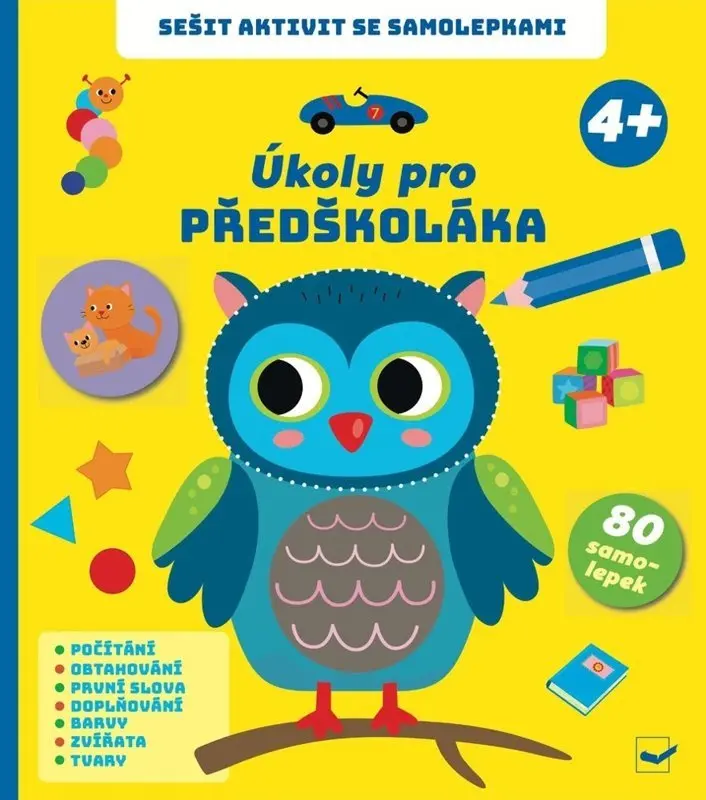 Sešit aktivit se samolepkami Úkoly pro předškoláka 4+