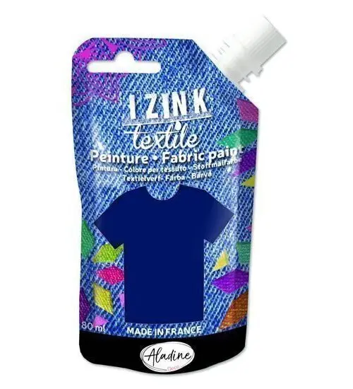 Textilní barva IZINK Textile - tmavě modrá, 80 ml