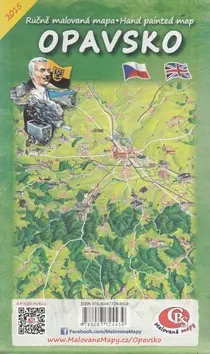 Opavsko - Ručně malovaná mapa