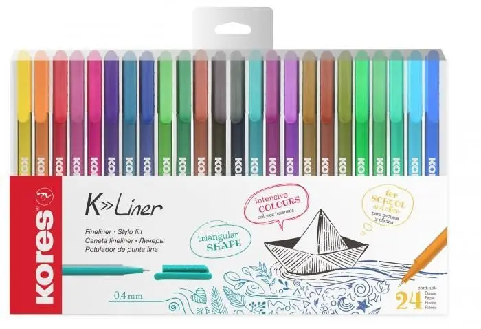 Kores K-Liner 0,4 mm - sada 24 barev