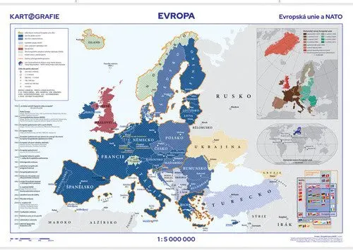 Evropská unie a NATO nástěnná mapa (1 : 5 000 000) - kniha z kategorie Mapy Európy