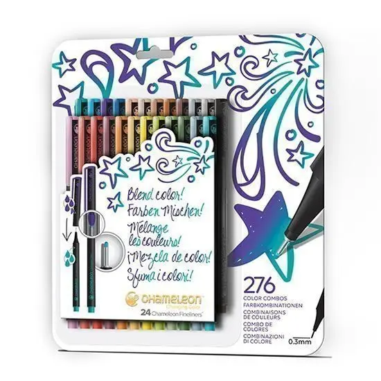 Set Chameleon Fineliner - detailní popisovače, 24ks - syté tóny