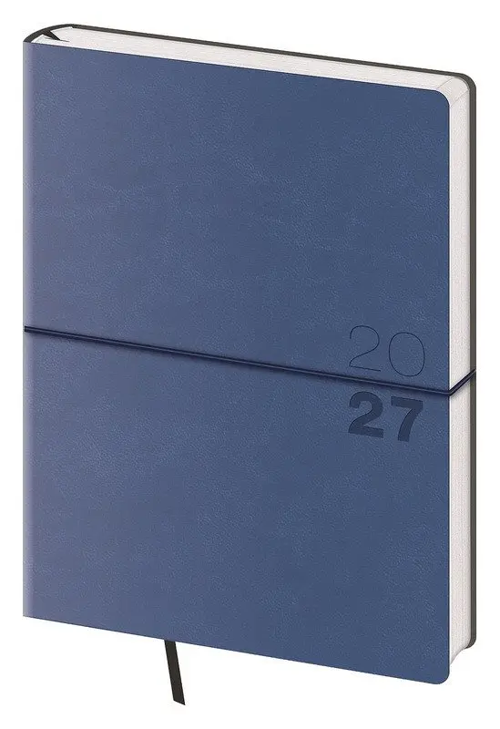 Týdenní diář 2027 Helma B6 Flexio tmavě modrý s gumičkou