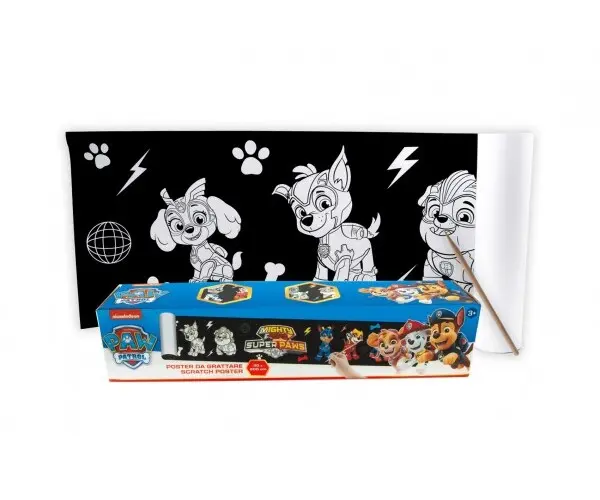 Škrabací plakát 30x200cm Paw Patrol/Tlapková patrola v krabičce 34x7x7cm