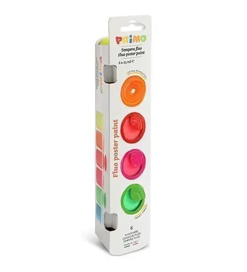 PRIMO temperové barvy FLUO 6 x 25 ml