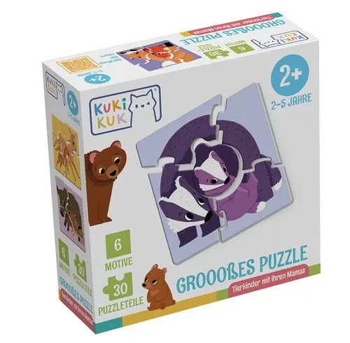 Kukikuk Grooosses Puzzle Tierkinder mit ihren Mamas