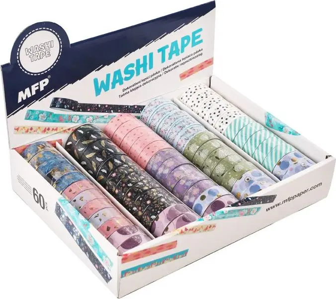 lepicí washi papírová páska 15mm x 3m mix motivů