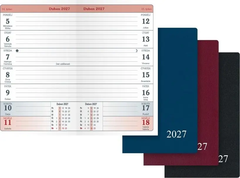 Týdenní diář 2027 MFP kapesní T103 PVC mix