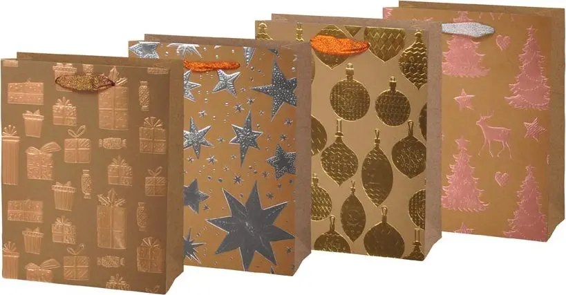 taška vánoční M LUX KRAFT mix V8 (180x230x100)