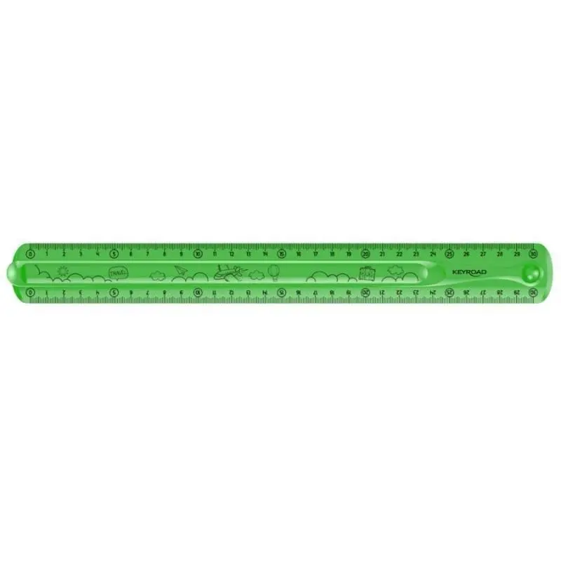Pravítko KEYROAD - 30cm, ohebné, zelené