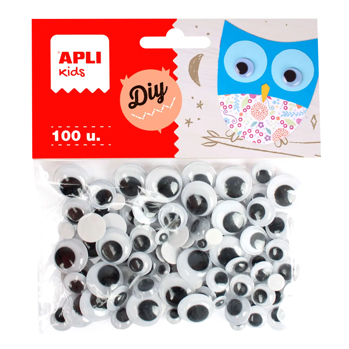 APLI - oči s pohyblivou panenkou - kulaté, 100 ks
