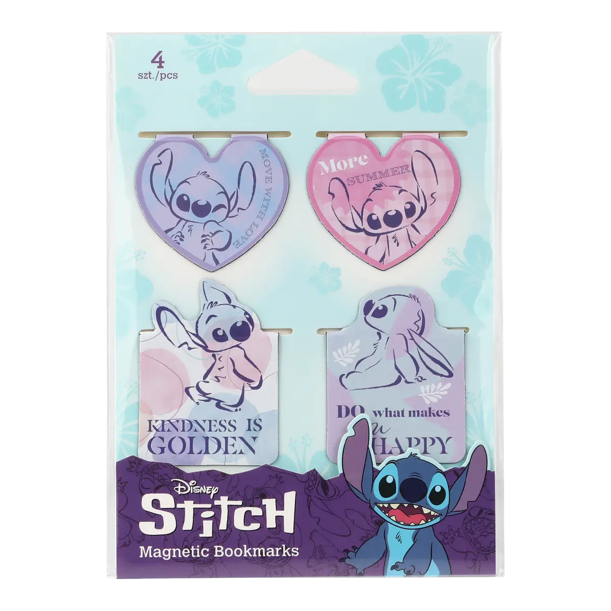 Magnetická záložka Colorino Stitch Pastel 3, 4 ks - mix motivů