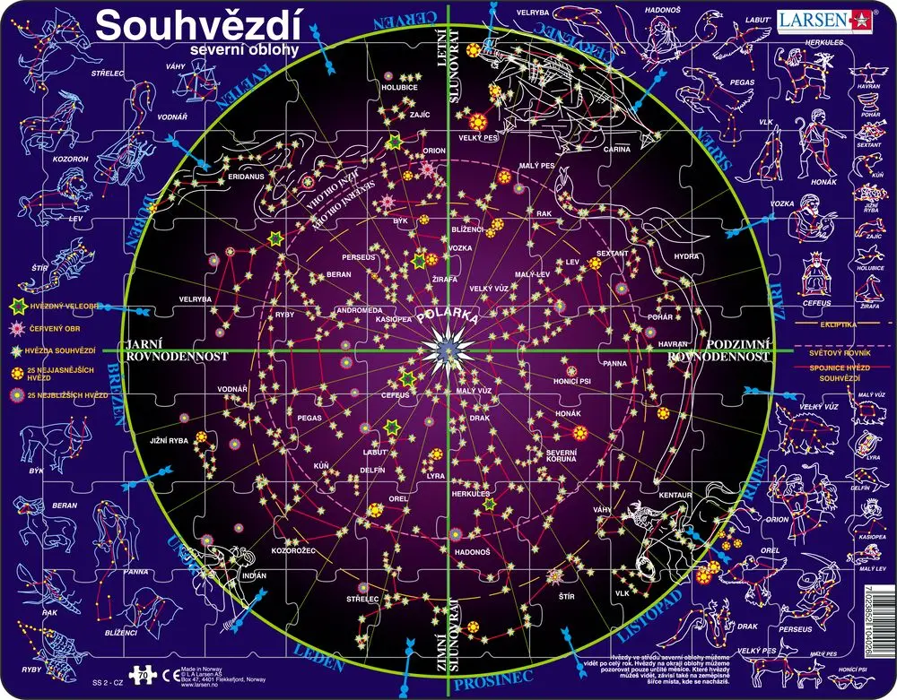 Puzzle Souhvězdí severní oblohy - Larsen