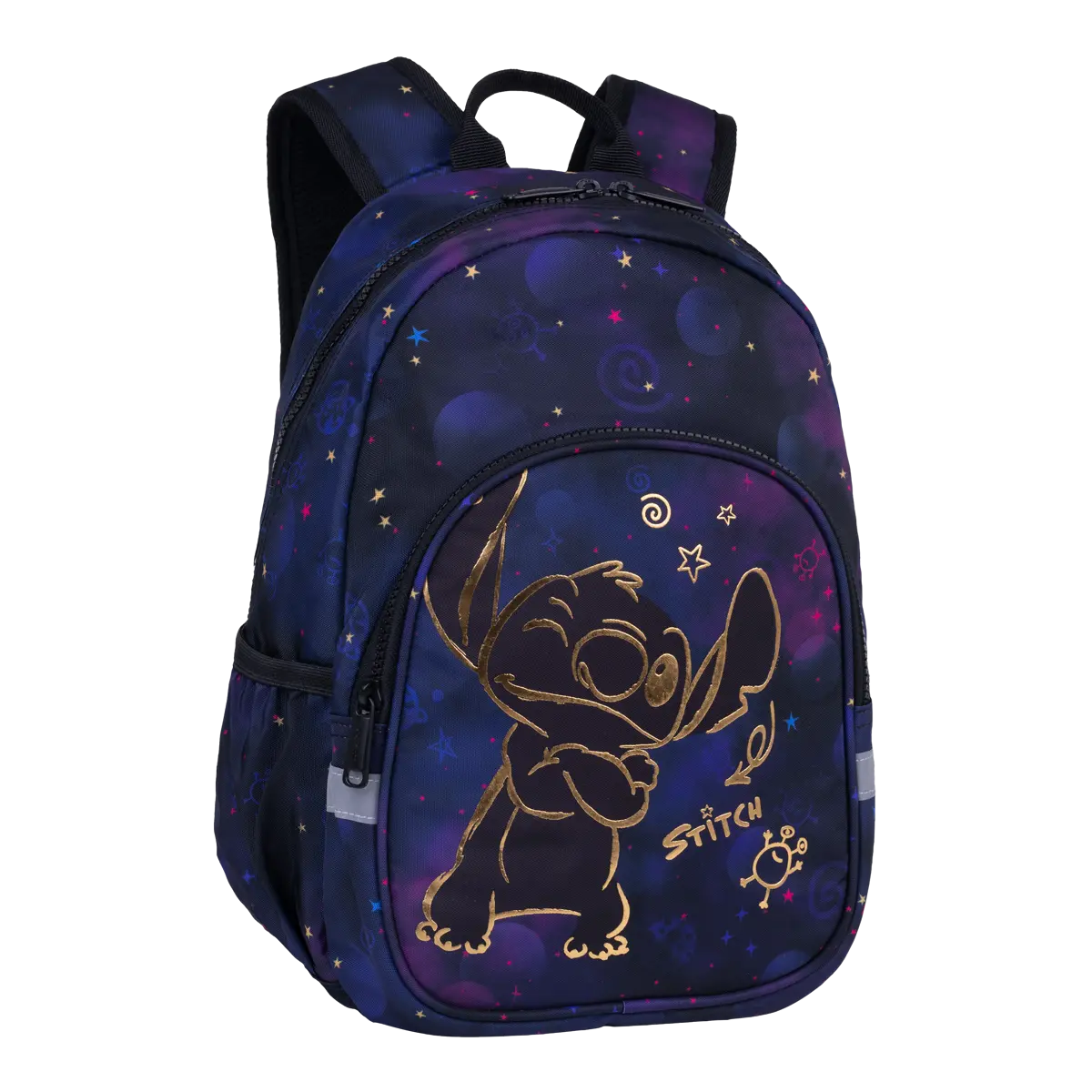 Colorino dětský batůžek Toby, Stitch Gold, 13\", PES, fialovo-zlatý
