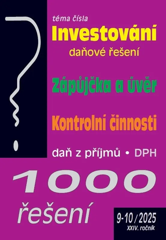 1000 řešení 9-10/2025 Investování – daňové řešení