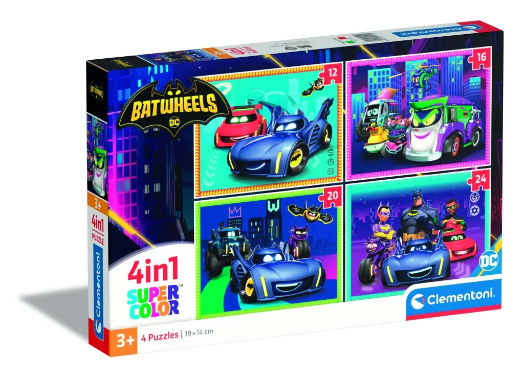 Clementoni Puzzle 4v1 SuperColor Batwheels 21529