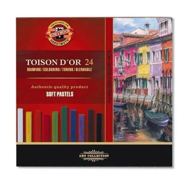 Koh-i-noor křídy (pastely) prašné umělcké 7x7 Toison D´or souprava 24 ks
