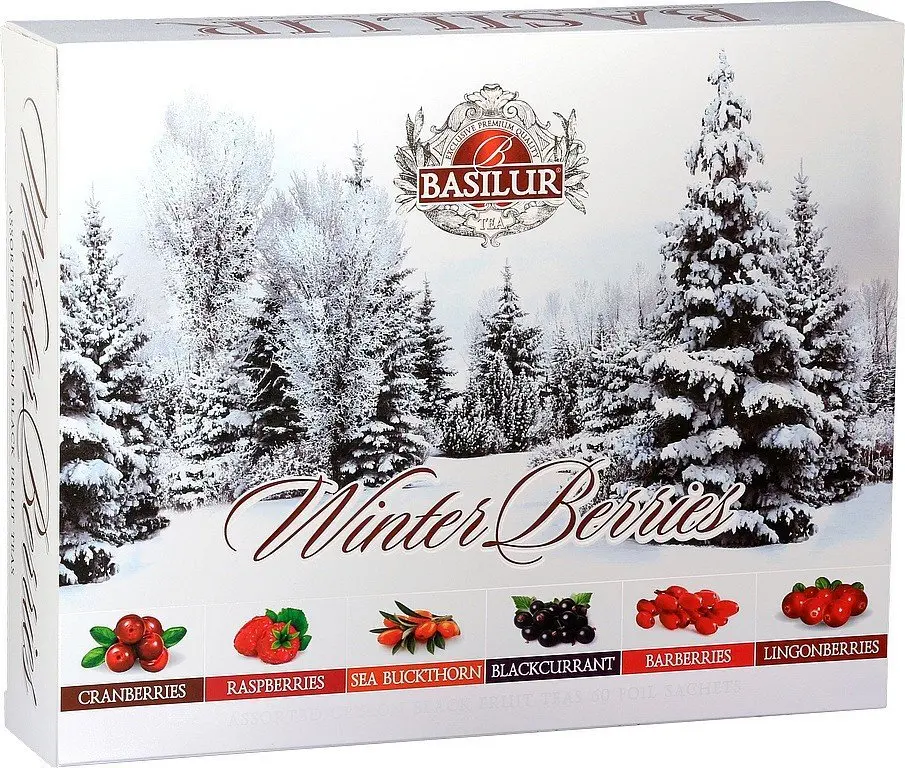 BASILUR Winter berries assorted kolekce černých čajů 60 gastro sáčků