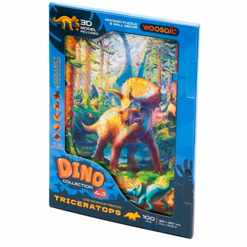 UNIDRAGON dřevěné puzzle DINOSAURUS TRICERAPTOS (18,9x26,7cm) - EPEE Plus-Plus