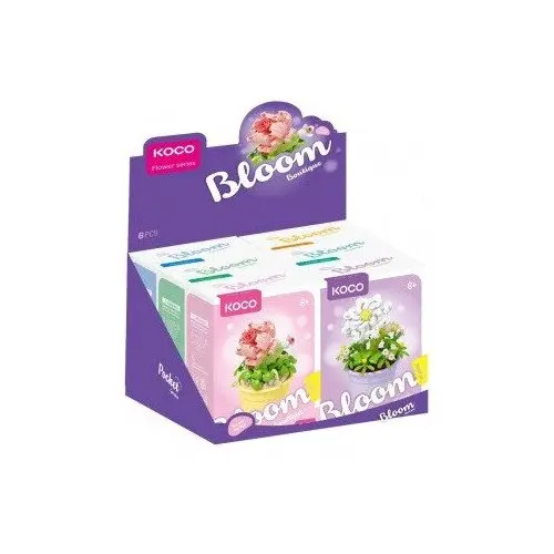 Stavebnice mini KOCO Květina v květináči, mix druhů