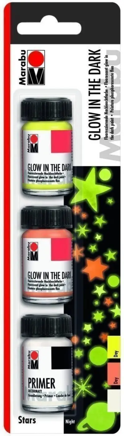 Marabu fluorescenční barva sada STARS 3 x 15 ml