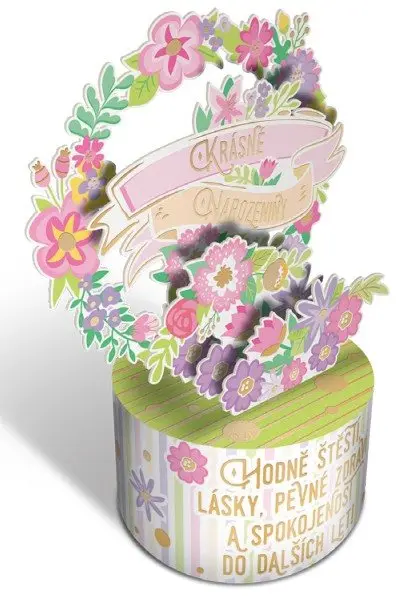 3D přání s pop-up efektem - Květinová rozeta - Albi