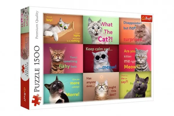 Puzzle Vtipné kočičí výrazy 1500 dílků