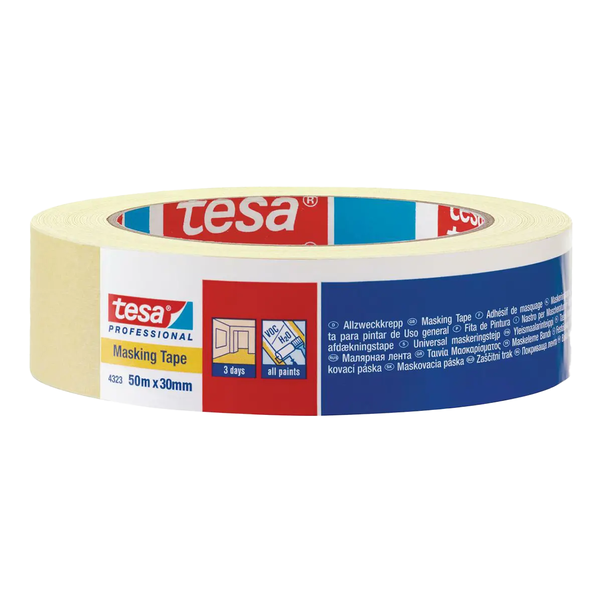 tesa maskovací páska, odstranění do 3 dnů, 50 m x 30 mm, smetanová